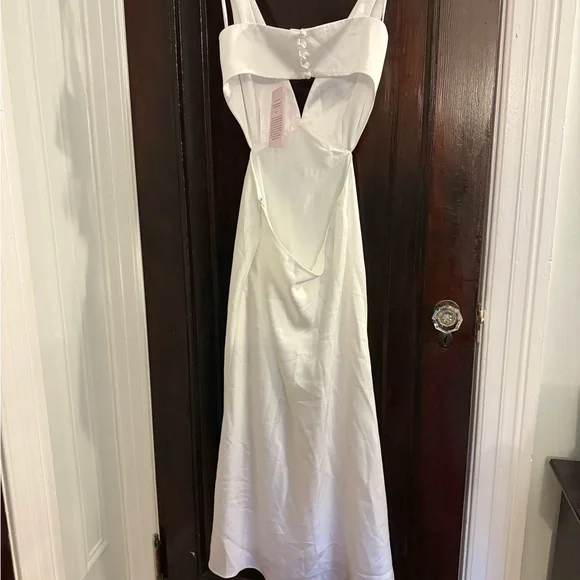 Anthropologie Sachin & Babi Sierra V-Neck Cutout Satin Midi dress, Size 10 NWT - Picture 12 of 13